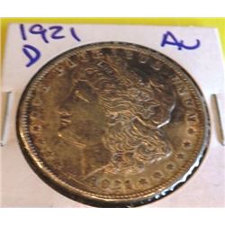 1921 D AU Grade Morgan Dollar