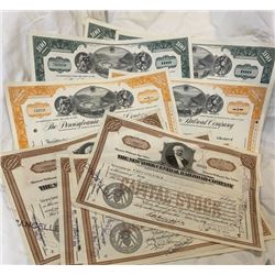 10 pcs. Railroad Stock Certificates