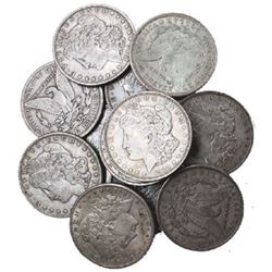 Lot of (10) VF Grade Morgan Silver Dollar