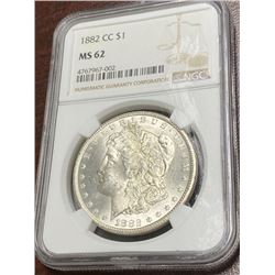 1882 Carson City MS 62 NGC Morgan Dollar