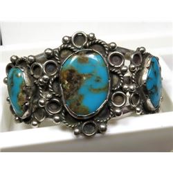Heavy Navajo Turquoise Bracelet