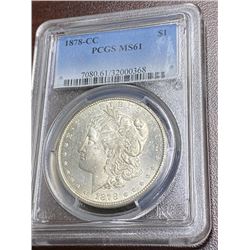 1878 Carson City MS 61 PCGS Morgan Dollar