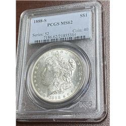 1888 s Key Date MS 62 PCGS Morgan Dollar