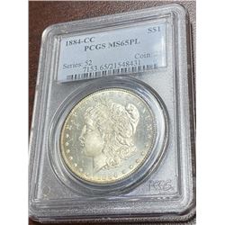 1884 Carson City MS 65 PROOF LIKE RARE Morgan $1