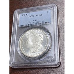 1885 MS 64 PCGS Carson City Morgan Dollar