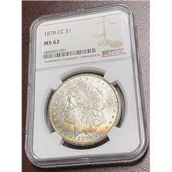 1878 Carson City MS 62 NGC Morgan Silver dollar