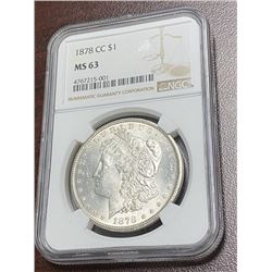 1878 Carson City MS 63 NGC Morgan Dollar