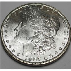 1887 P BU Grade Morgan Silver Dollar