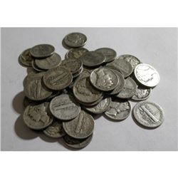 (50) Mercury Dimes- 90% Silver