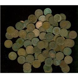 Lot of 100 Random Date Indian Head Cents