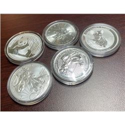 1 oz. Silver Bullion 5 Nation Set