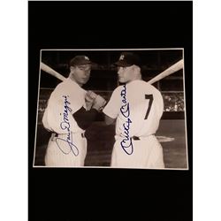 Joe Dimaggio Mickey Mantle  Autograph 8x10 Photo W/COA
