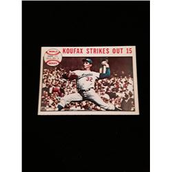 1964 Topps Sandy Koufax Strikes Out 15 In World Series No Creases