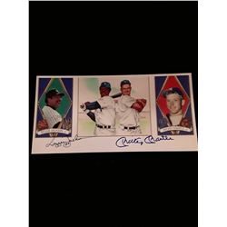 Reggie Jackson Mickey Mantle Autograph 5x7 Photo W/OA