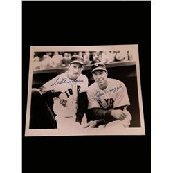 Ted Williams Joe Dimaggio Black & White Autograph 8x10 Photo W/COA