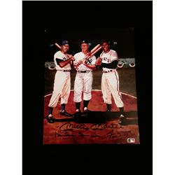 Duke Snider Mickey Mantle Willie Mays Autograph 8x10 Photo W/COA
