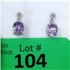 Image 1 : Certified 4.7 CT Amethyst & Diamond Earrings