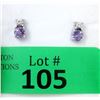 Image 1 : Certified Amethyst & Diamond Earrings