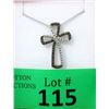 Image 1 : Two Tone Black Diamond Cross Pendant
