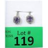 Image 1 : New Amethyst & Diamond Sterling Silver Earrings