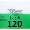 Image 1 : Baby Blue Topaz & Diamond Solitaire Ring