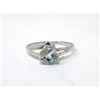 Image 1 : Aquamarine & Diamond Sterling Silver Ring