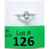 Image 1 : Blue Topaz & Diamond Solitaire Ring