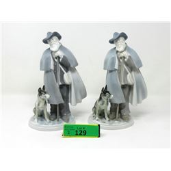 Two 1970s Metzler & Orloff 9" Tall Figurines