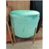 Image 1 : Mint Fabric Foot Stool on Metal Stand
