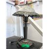 Image 1 : Metal Lamp with Glass Shade - 18" tall