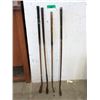 Image 1 : 4 Vintage Oak Shaft Golf Clubs