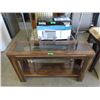 Image 1 : Glass Top Console Table - 14" x 48" x 28" tall