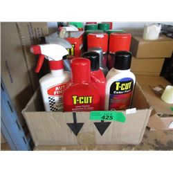 Box of Assorted Auto Cleaning Supplies