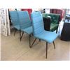 Image 1 : 3 Blue Fabric Upholstered Chairs