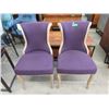 Image 1 : Pair of Wood Frame Fabric Upholstered Chairs