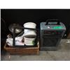 Image 1 : Electric Heater & Box of Assorted Goods