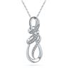 Image 1 : 1/10 CTW Round Diamond Infinity Pendant 10kt White Gold - REF-13H2W