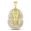 Image 1 : 5/8 CTW Mens Round Diamond Pharaoh Face Charm Pendant 10kt Yellow Gold - REF-54K3R