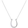 Image 1 : 1/5 CTW Round Diamond Horseshoe Pendant 10kt White Gold - REF-21T5K