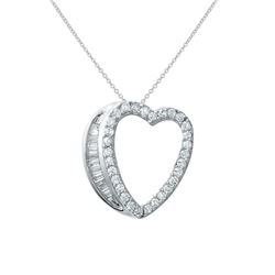 0.85 CTW Diamond Necklace 18K White Gold - REF-92K2W