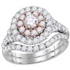 Image 1 : 2 CTW Round Diamond Bridal Wedding Engagement Ring 14kt Two-tone Gold - REF-143K9R