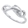 Image 1 : 1/20 CTW Round Diamond Dolphin Ring 10kt White Gold - REF-9T6K