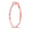 Image 3 : 1/6 CTW Round Diamond Spade Stackable Ring 10kt Rose Gold - REF-11F9M