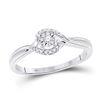 Image 1 : 1/10 CTW Round Diamond Solitaire Promise Bridal Ring 10kt White Gold - REF-14K4R