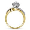 Image 2 : 3/4 CTW Round Prong-set Diamond Oval Cluster Ring 10kt Yellow Gold - REF-47R9H