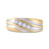 Image 2 : 1/4 CTW Mens Round Diamond Wedding Ring 10kt Yellow Gold - REF-27X3T