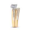 Image 2 : 3/8 CTW His & Hers Round Diamond Solitaire Matching Bridal Wedding Ring 10kt Yellow Gold - REF-45A3N