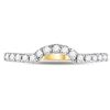Image 2 : 1/4 CTW Round Diamond Curved Wedding Enhancer Ring 14kt Yellow Gold - REF-26W3F