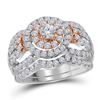 Image 1 : 1 & 1/2 CTW Round Diamond Bridal Wedding Engagement Ring 14kt Two-tone Gold - REF-132M3A