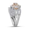 Image 2 : 1 & 1/2 CTW Round Diamond Bridal Wedding Engagement Ring 14kt Two-tone Gold - REF-132M3A